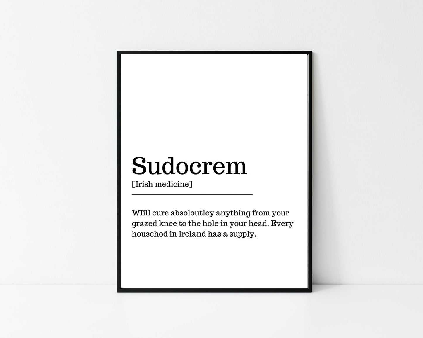 sudocrem, Irish saying, Irish gift, Irish language, Irish art, Irish print, wall art, wall print,