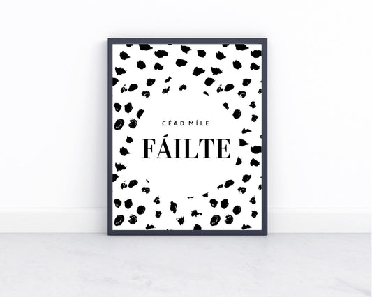 Céad míle fáilte, welcome print, housewarming gift, Irish print, house gift, wall art, new home gift, wall art, Irish gift