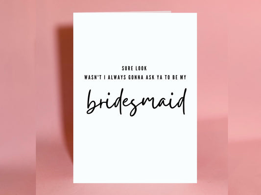 Bridesmaid card, Irish bridesmaid, Wedding card, engagement card, Irish card, Irish wedding card, irish wedding, congrats card