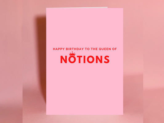 Irish birthday card, queen of notions card, happy birthday, birthday card, funny happy birthday, Irish card