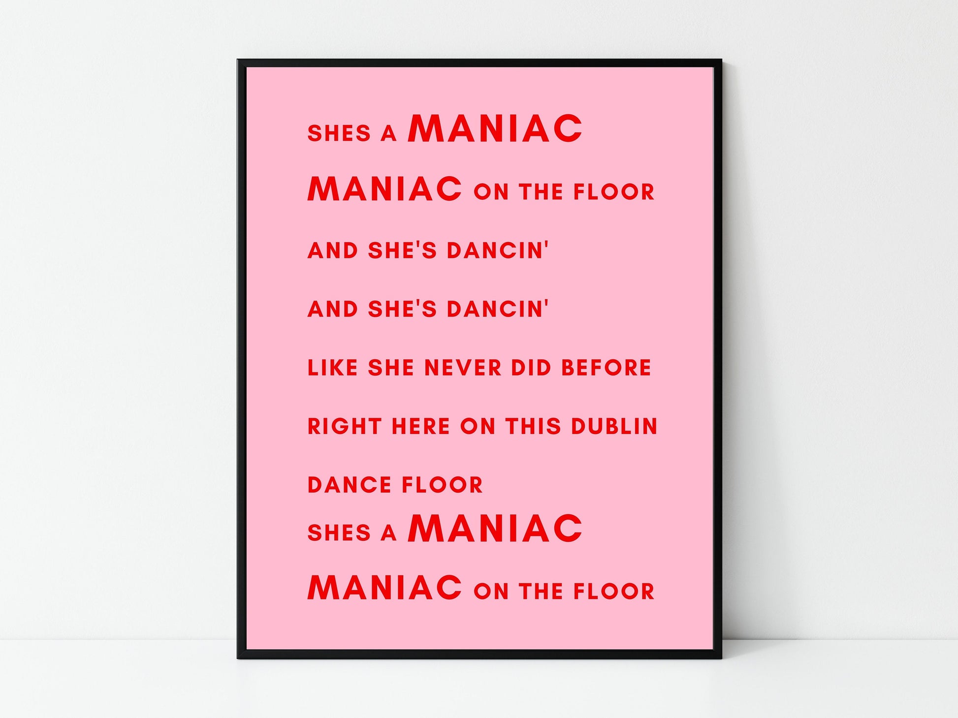 Maniac 2000, Irish print, Irish song, lyrics print, Irish saying, Irish gift, Irish language, Irish art, wall art, wall print,
