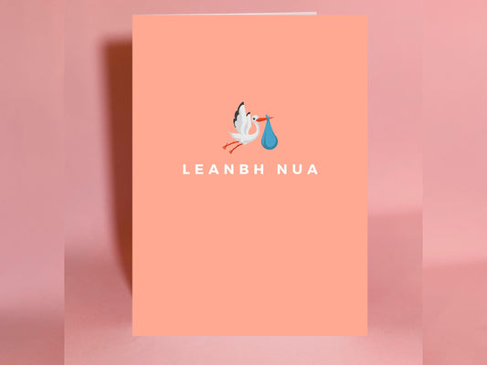 leanbh nua, as gaeilge, Irish card, new baby card, newborn card,