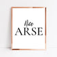 nice arse, bathroom print,Irish gift, Irish language, Irish art, Irish print, wall art, wall print, Bathroom print
