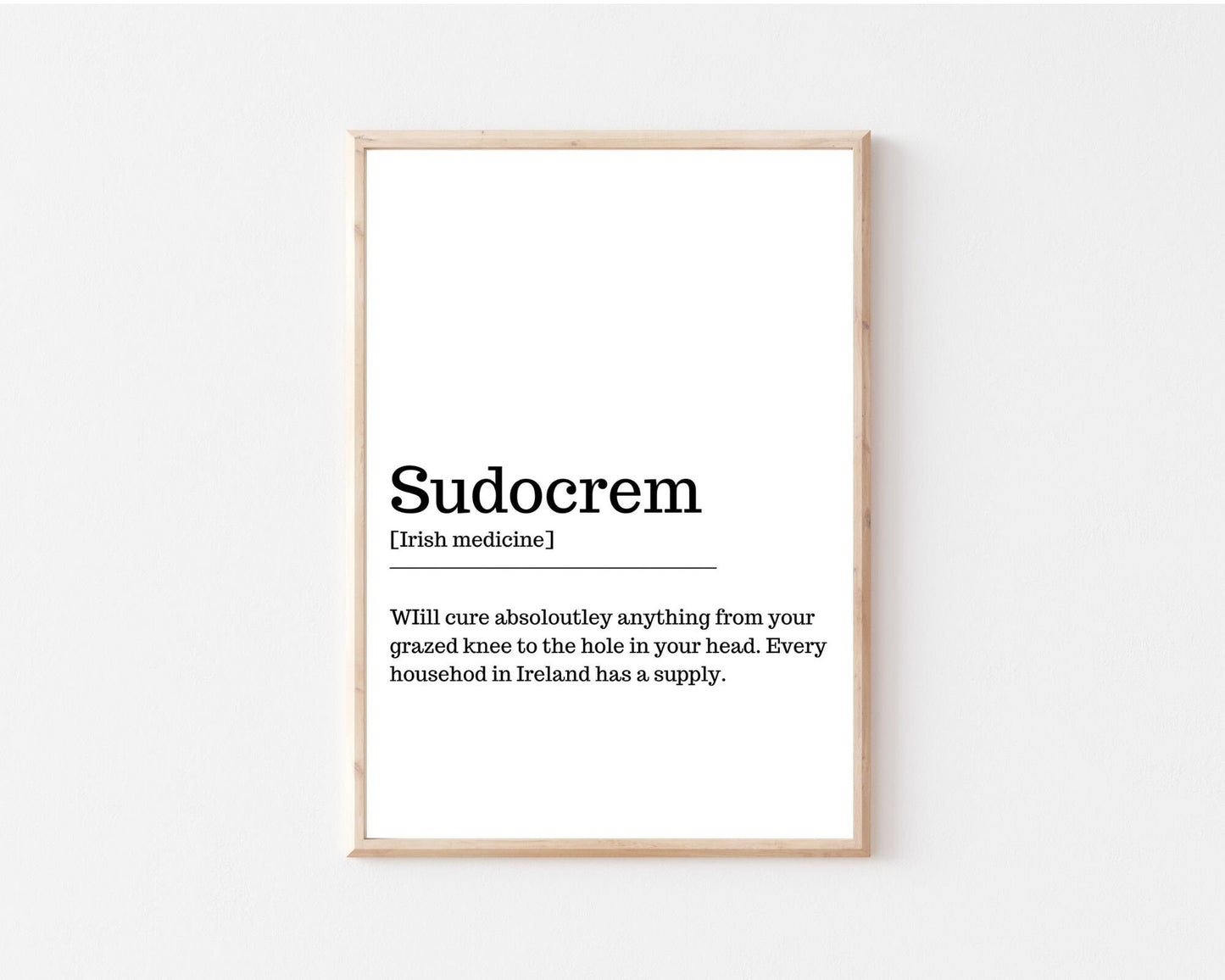 sudocrem, Irish saying, Irish gift, Irish language, Irish art, Irish print, wall art, wall print,