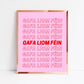 Gafa liom féin, obsessed with myself, self love, self love print, Irish print, house gift, wall art, new home gift, wall art, Irish gift