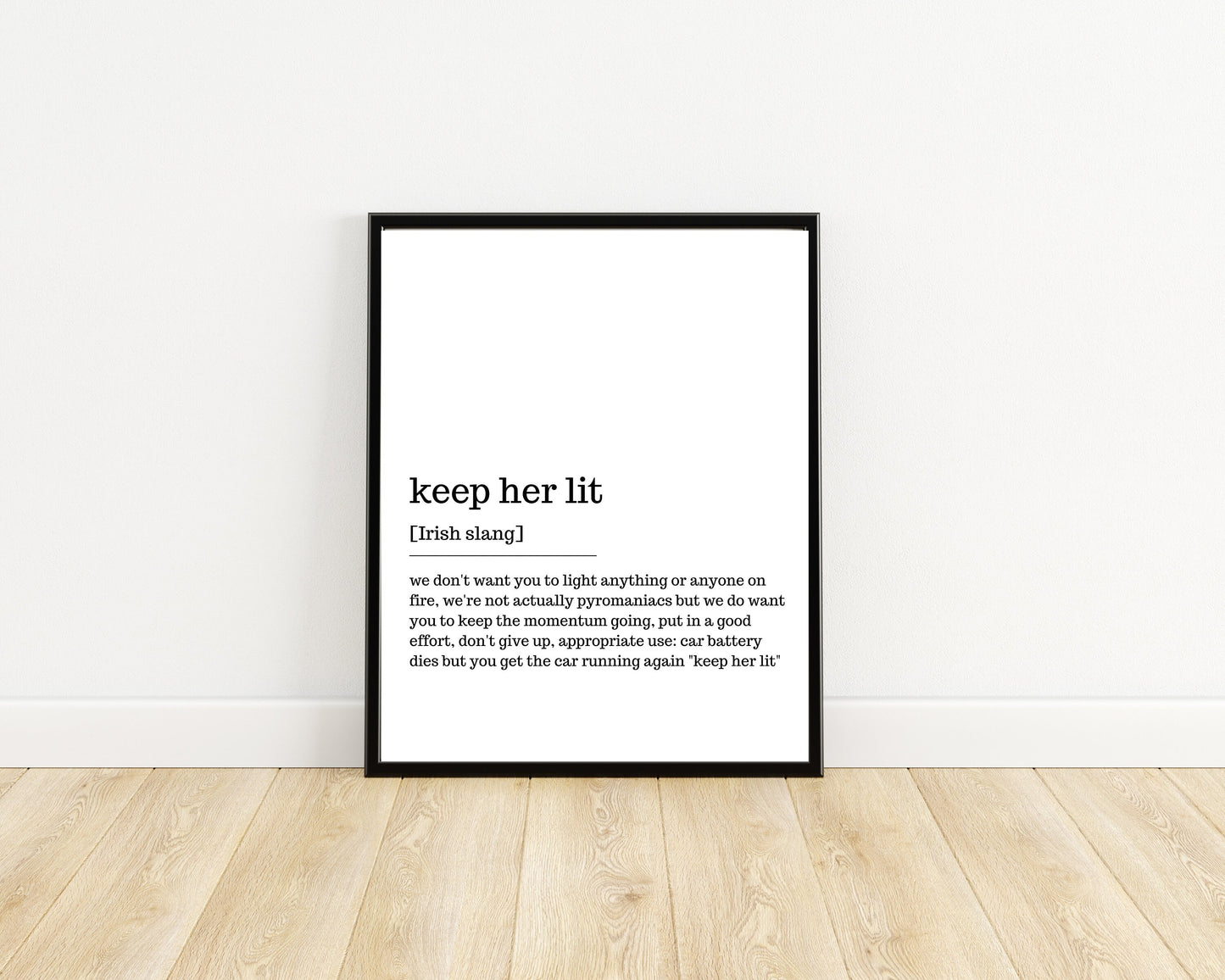 keep her lit, Irish print, wall art, wall print, Irish gift, Irish language, Irish art, Irish print