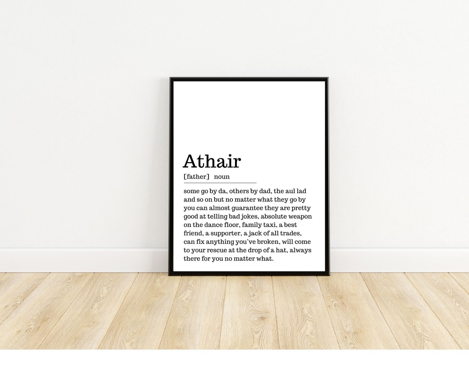 Athair, gift for a father, gift for a dad Irish print, wall art, wall print, fathers day gift, Father definition print