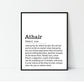 Athair, gift for a father, gift for a dad Irish print, wall art, wall print, fathers day gift, Father definition print
