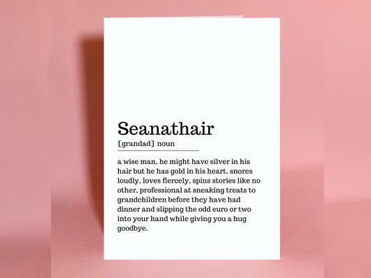 Grandad card, Irish grandad, Seanaithair card, Irish card, Irish greeting card