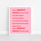 Maniac 2000, Irish print, Irish song, lyrics print, Irish saying, Irish gift, Irish language, Irish art, wall art, wall print,