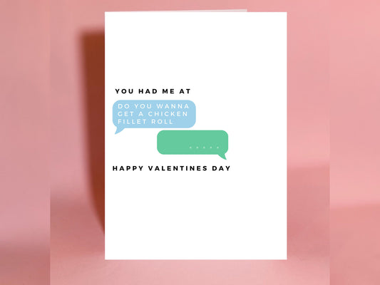 Chicken fillet roll, Irish valentines card, valentines day card, Irish card, Irish greeting card